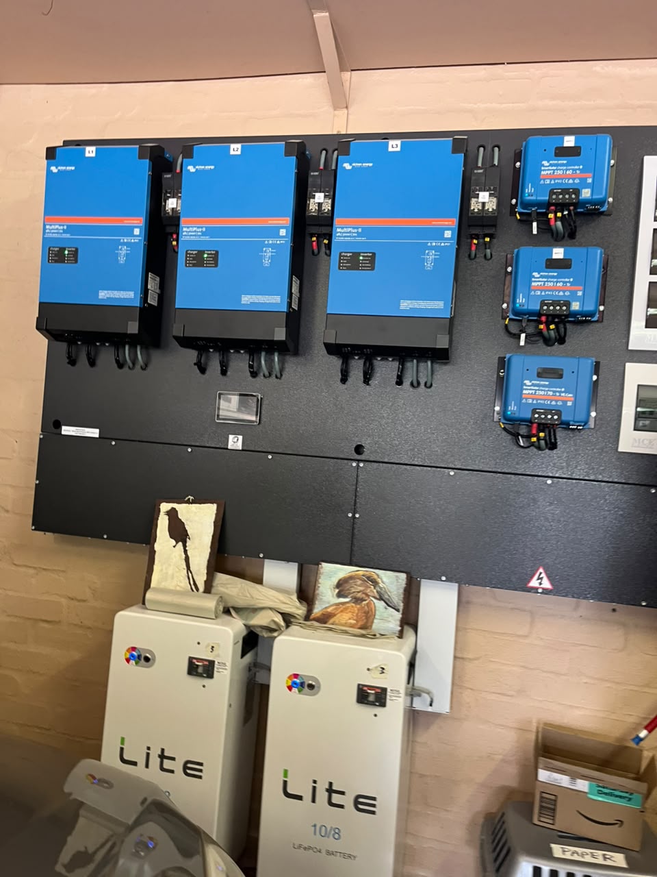 Victron inverter and battery wall